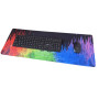 Килимок для мишки 780х300мм Абстракція хвилі RGB 2 чорний з боковою прошивкою, антиковзаюча основа